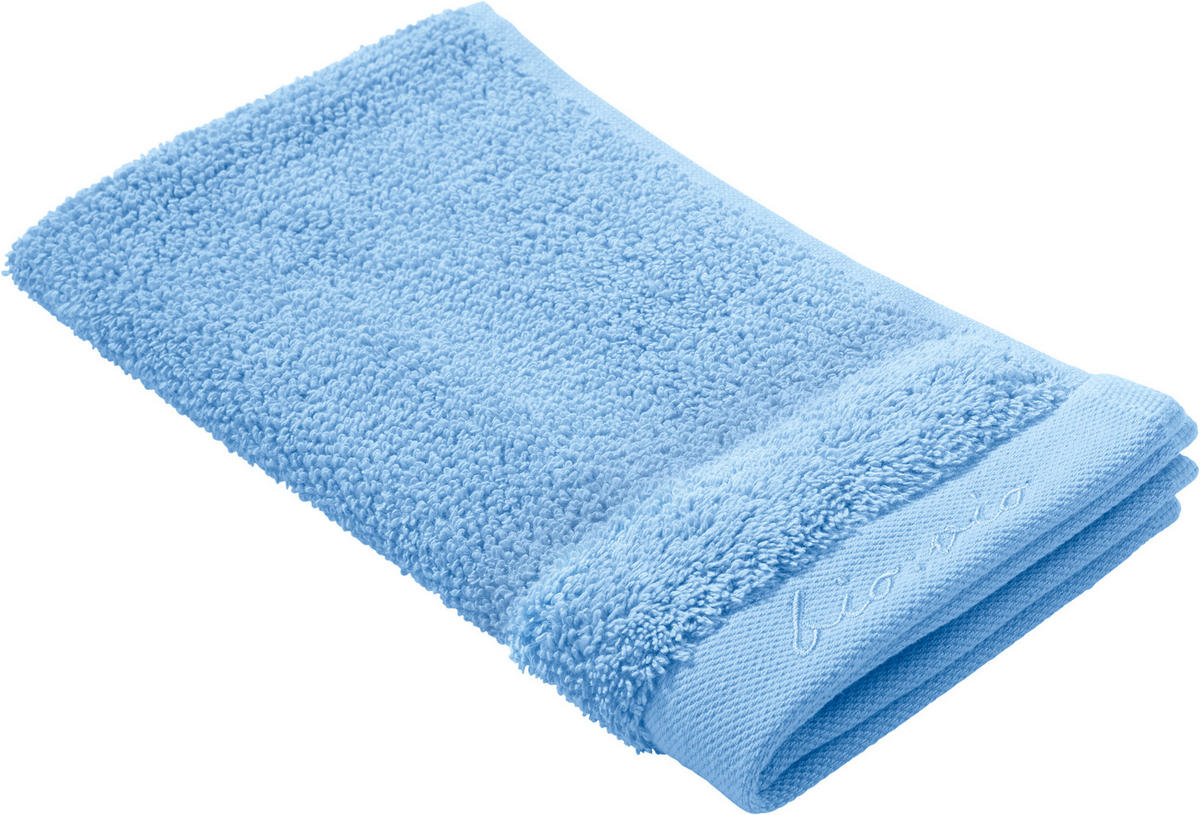 GÄSTETUCH 30/50 cm Bonita Blau  - Blau, Natur, Textil (30/50cm) - Bio:Vio