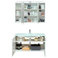 BADEZIMMER 3-teilig  in 105 cm  - Chromfarben/Weiß, KONVENTIONELL, Glas/Holzwerkstoff (105cm) - Xora