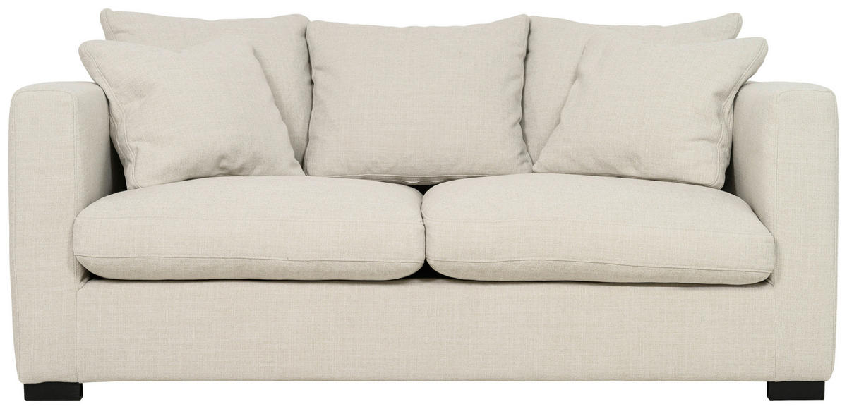 2-SITS SOFFA i flatväv beige  - beige/svart, Klassisk, metall/trä (175/80/113cm) - Pure Home Comfort