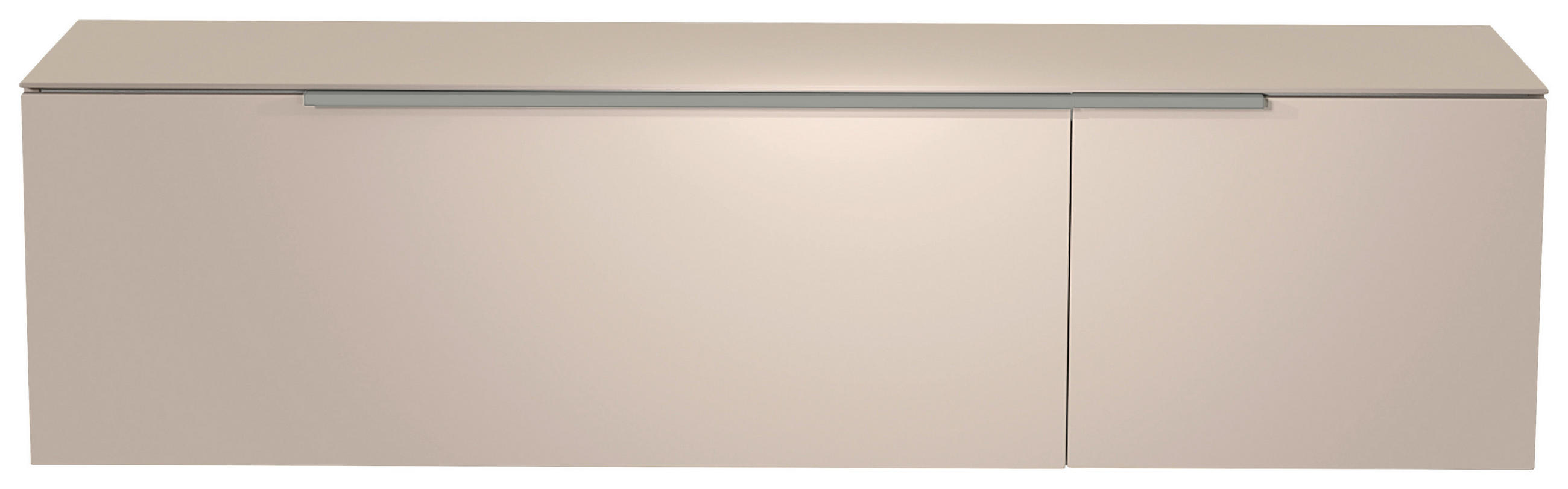 LOWBOARD in 160/41/45 cm - Sandfarben/Alufarben, Design, Glas/Holzwerkstoff (160/41/45cm) - Moderano