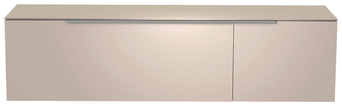 LOWBOARD  in 160/41/45 cm  - Sandfarben/Alufarben, Design, Glas/Holzwerkstoff (160/41/45cm) - Moderano
