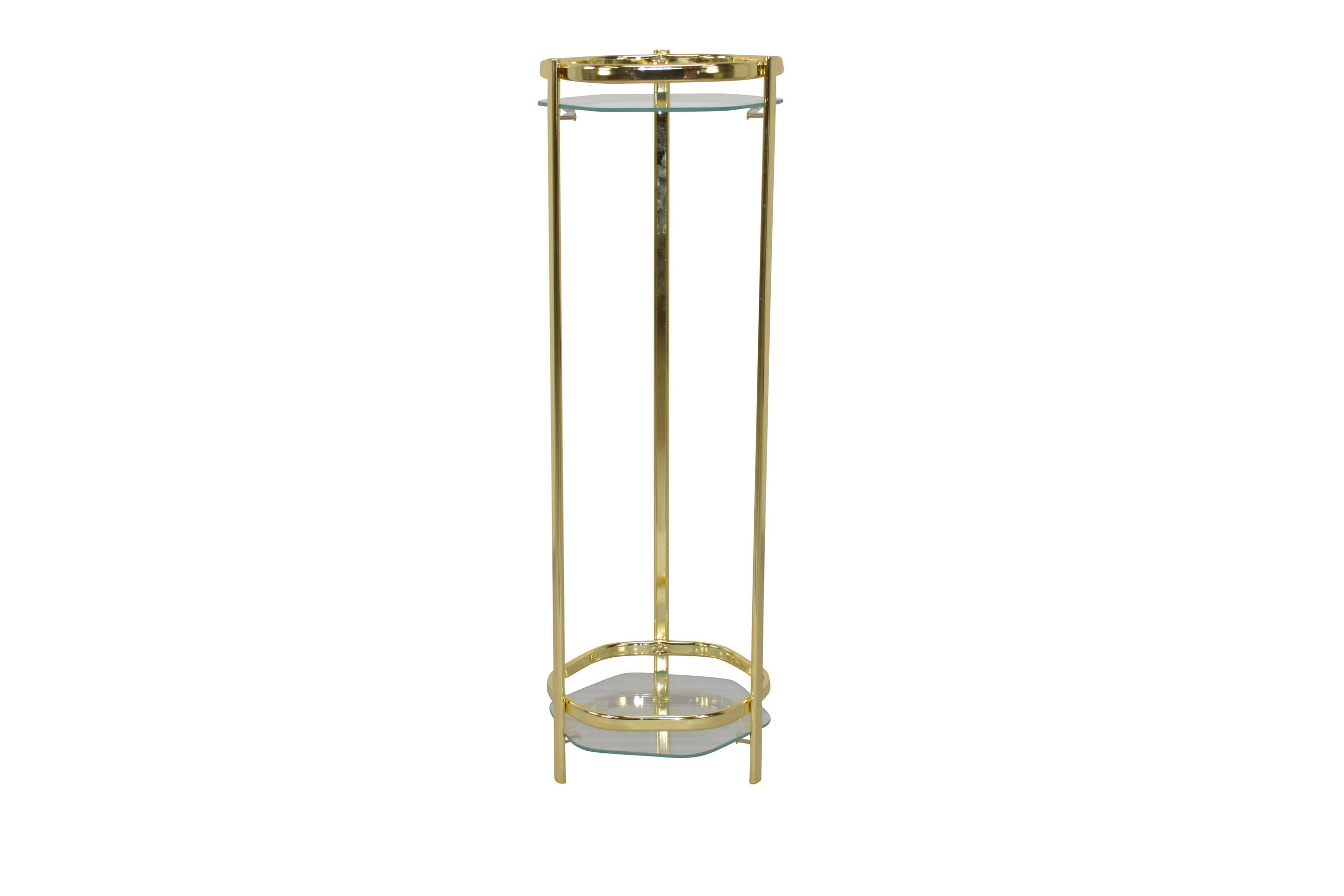 BLUMENTISCH Metall, Glas  - Messingfarben, Design, Glas/Metall (28/28/86cm) - MID.YOU