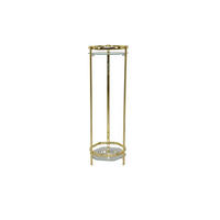BLUMENTISCH Metall, Glas  - Messingfarben, Design, Glas/Metall (28/28/86cm) - MID.YOU