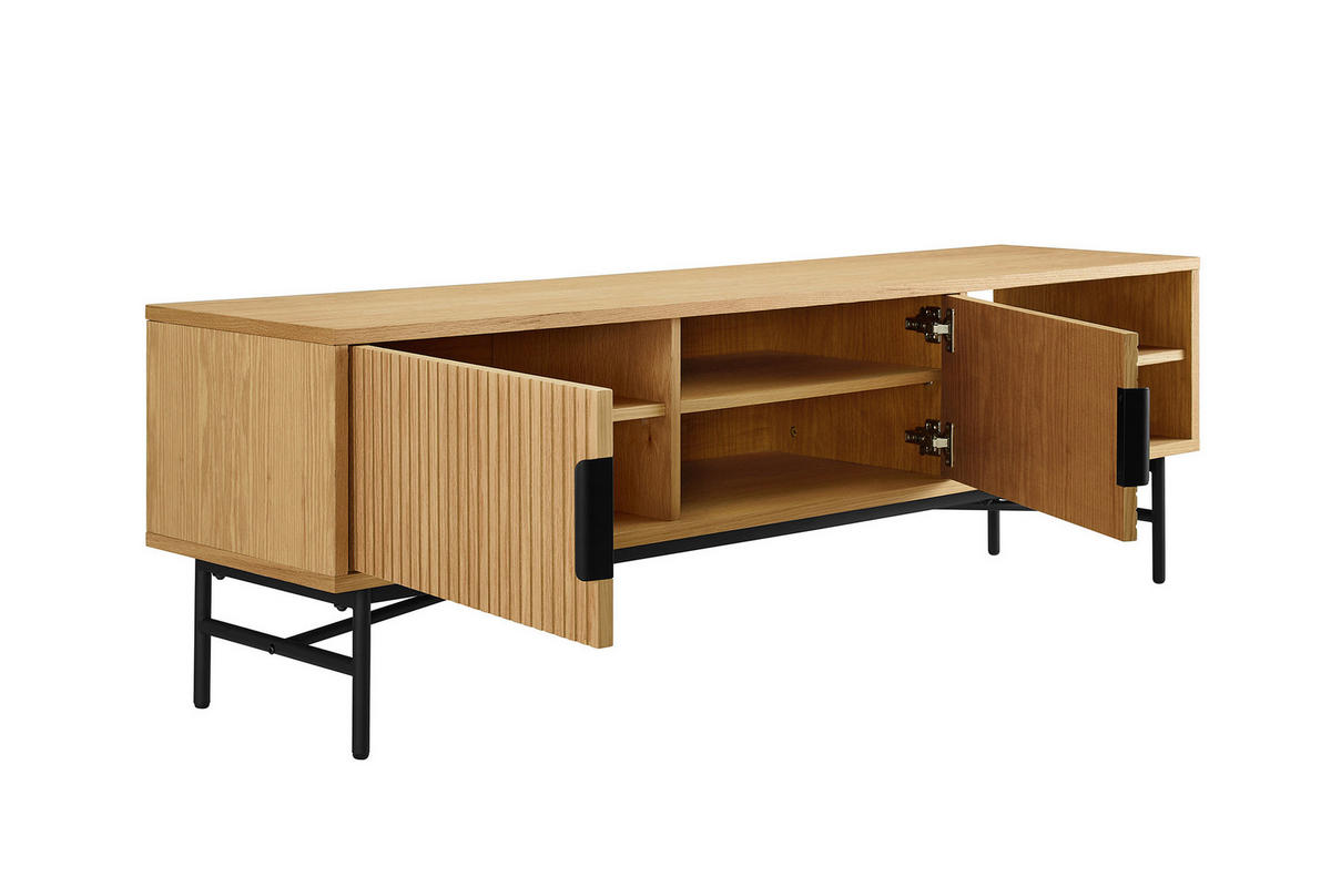 LOWBOARD  in 160/50/40 cm  - Eichefarben/Schwarz, Design, Holz/Holzwerkstoff (160/50/40cm) - Livetastic