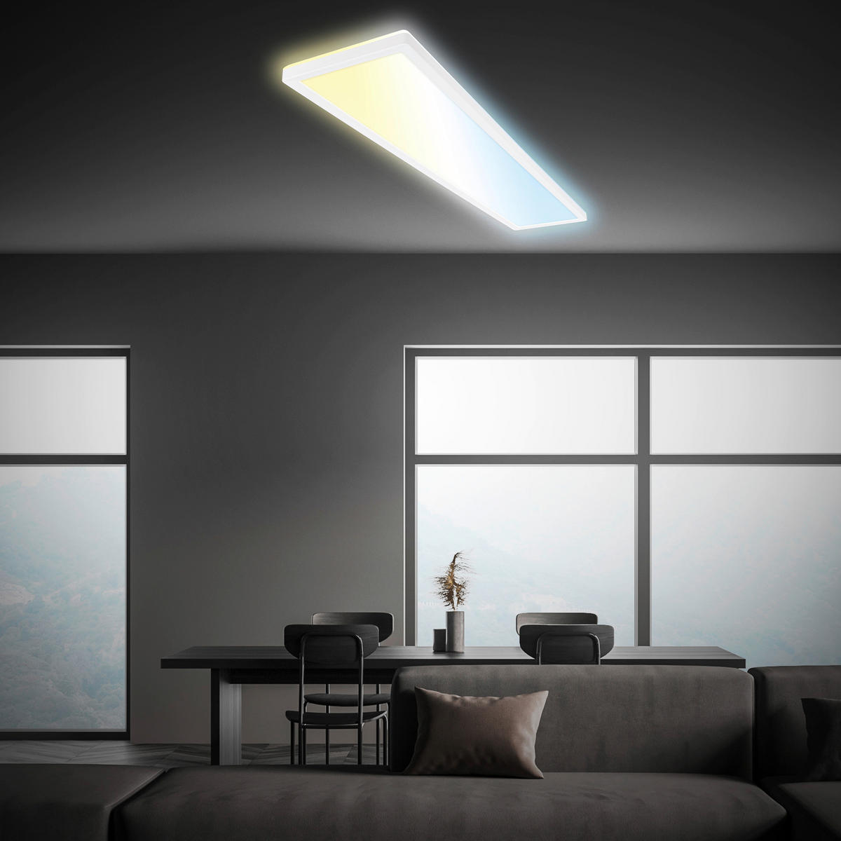 LED-PANEEL Slim 98/20/3 cm   - Weiß, Design, Kunststoff (98/20/3cm)