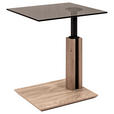 BEISTELLTISCH in Holz, Metall, Glas 55/47/47-65 cm  - Wildeiche/Grau, Design, Glas/Holz (55/47/47-65cm) - Venda