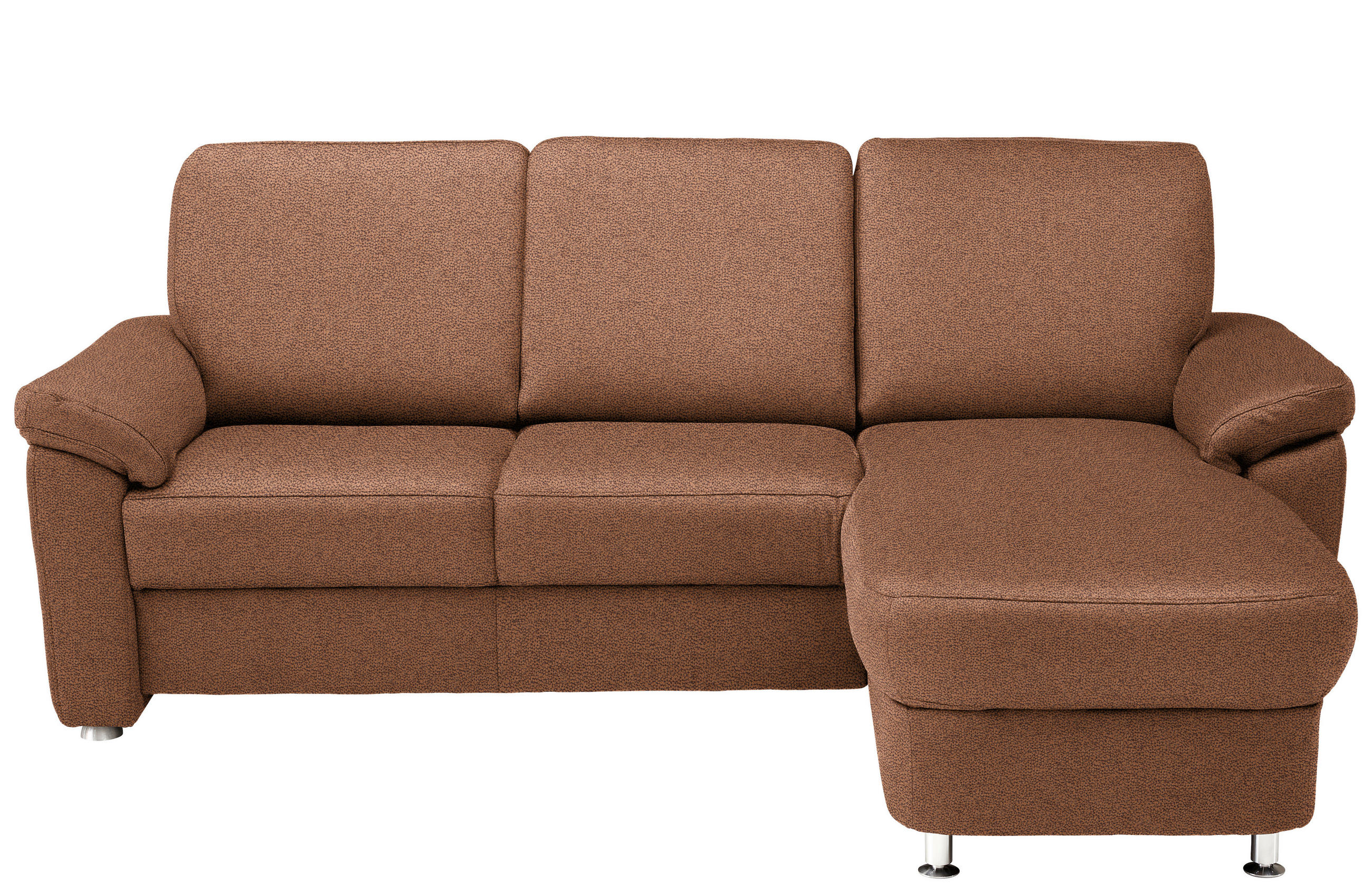 ECKSOFA  in Webstoff Braun  220/163 cm  - Chromfarben/Braun, KONVENTIONELL, Textil/Metall (220/163cm) - Beldomo System