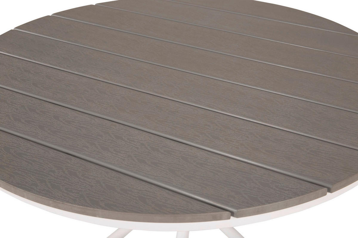UTEBORD metall, plast rund  - vit/grå, Modern, metall/plast (90/74cm) - Gardenson
