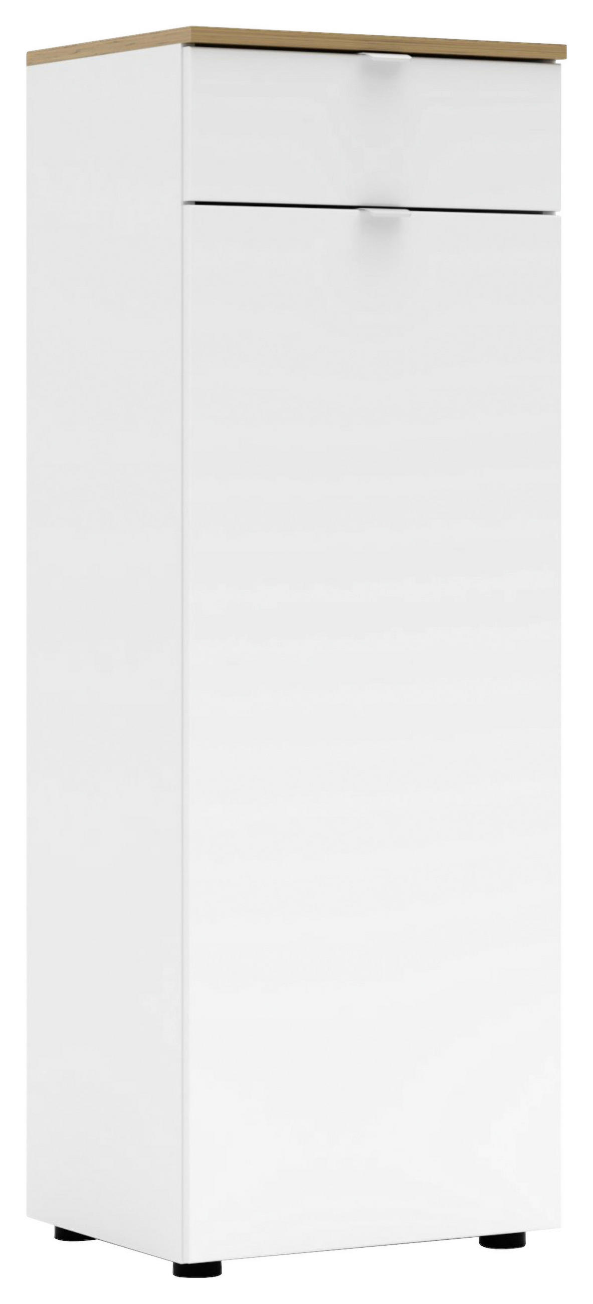 KOMMODE , 45/127/38 cm, 1 Schublade(n)  - Schwarz/Weiß, KONVENTIONELL, Holzwerkstoff/Metall (45/127/38cm) - Voleo