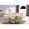 ECKSOFA  in Lederlook Echtleder Beige  257/197 cm  - Chromfarben/Beige, Design, Leder/Textil (257/197cm) - Livetastic