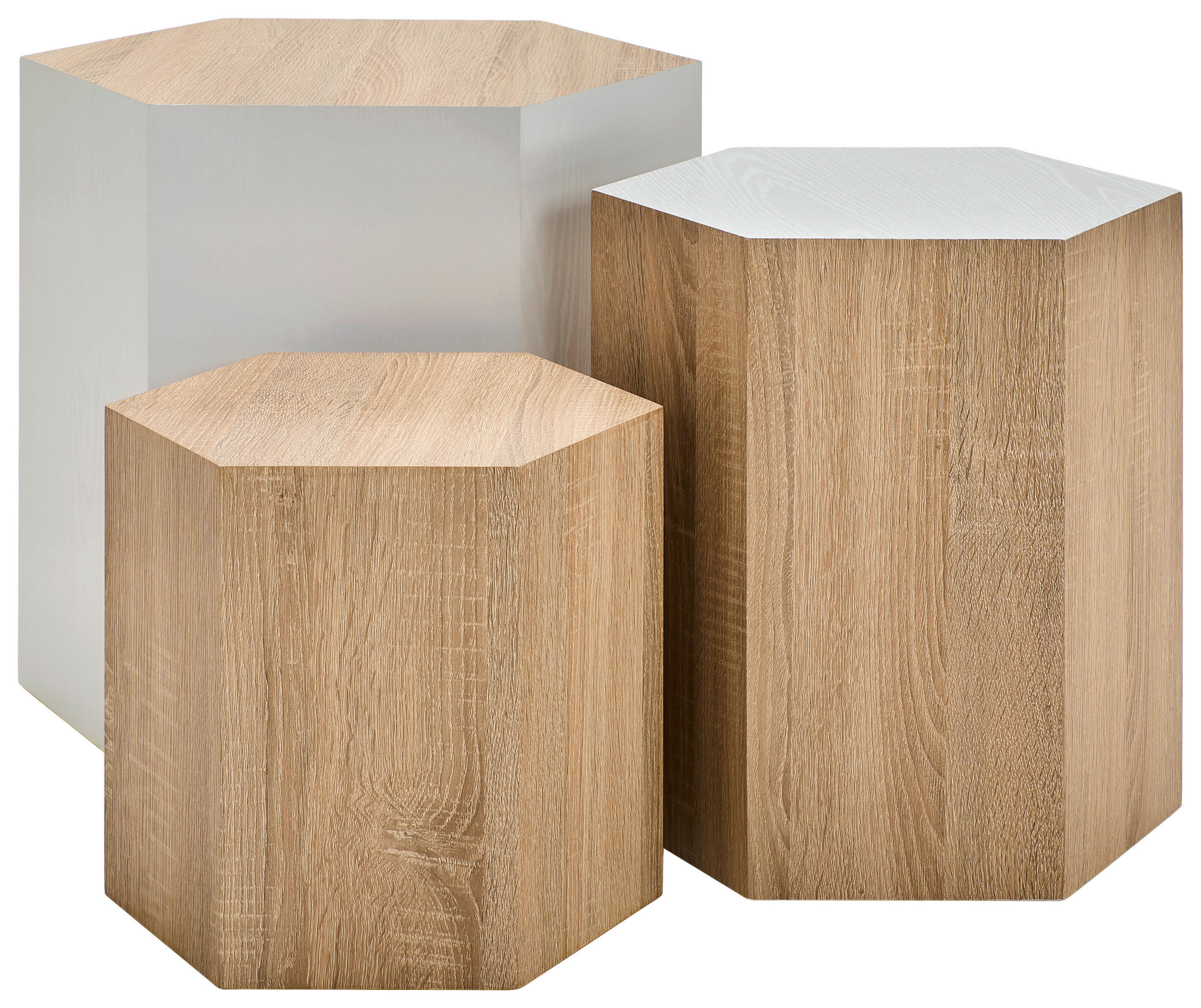 COUCHTISCHSET Eichefarben  - Eichefarben, Design, Holzwerkstoff (34,5/39/50/30/40,5/45/34,5/39/50cm) - MID.YOU