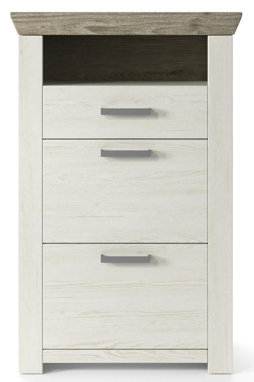SCHUHSCHRANK Eichefarben, Pinienfarben  - Eichefarben/Weiß, Basics, Holzwerkstoff/Metall (74,5/108,2/42,2cm) - SetOne by Musterring