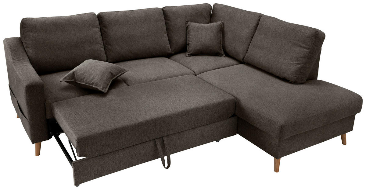 ECKSOFA in Struktur Braun  - Naturfarben/Braun, Konventionell, Holz/Textil (230/200cm) - P & B