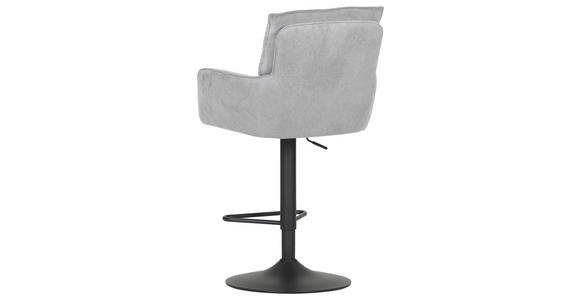 BARHOCKER Cord Hellgrau Stoffauswahl, Sitzfläche 360° drehbar  - Hellgrau/Schwarz, Design, Textil/Metall (54/98-120/58cm) - Novel