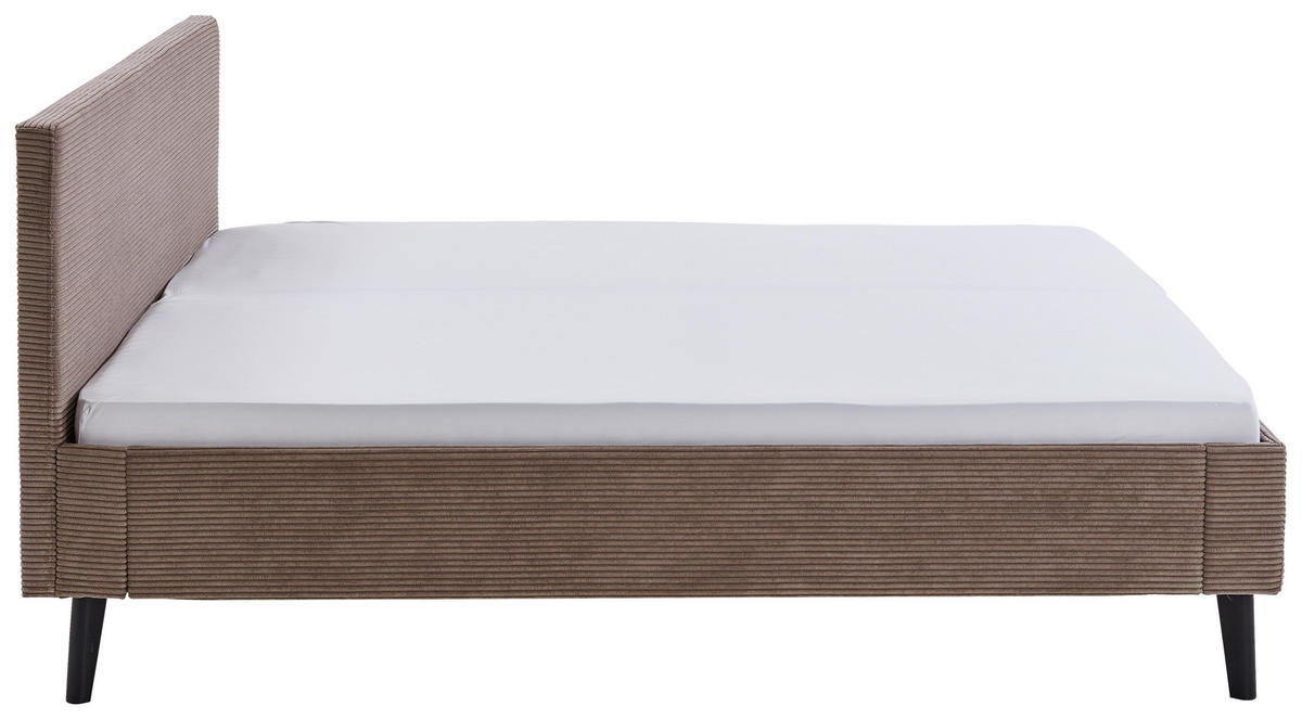 POLSTERBETT 180/200 cm  in Taupe  - Taupe/Schwarz, Basics, Holz/Textil (180/200cm) - Boxxx
