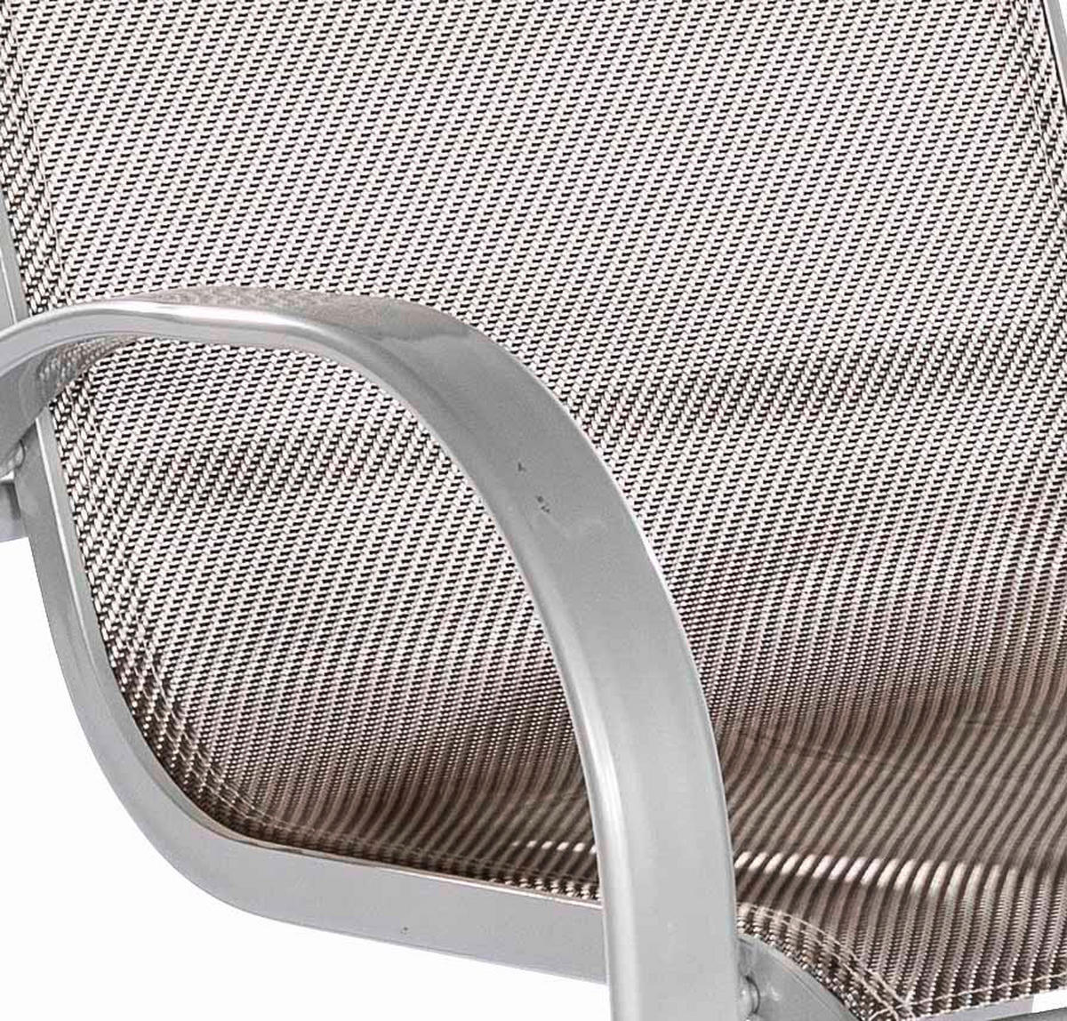 GARTENSTUHL Aluminium Braun, Silberfarben  - Silberfarben/Braun, KONVENTIONELL, Textil/Metall (56/97/76cm) - Gardenson