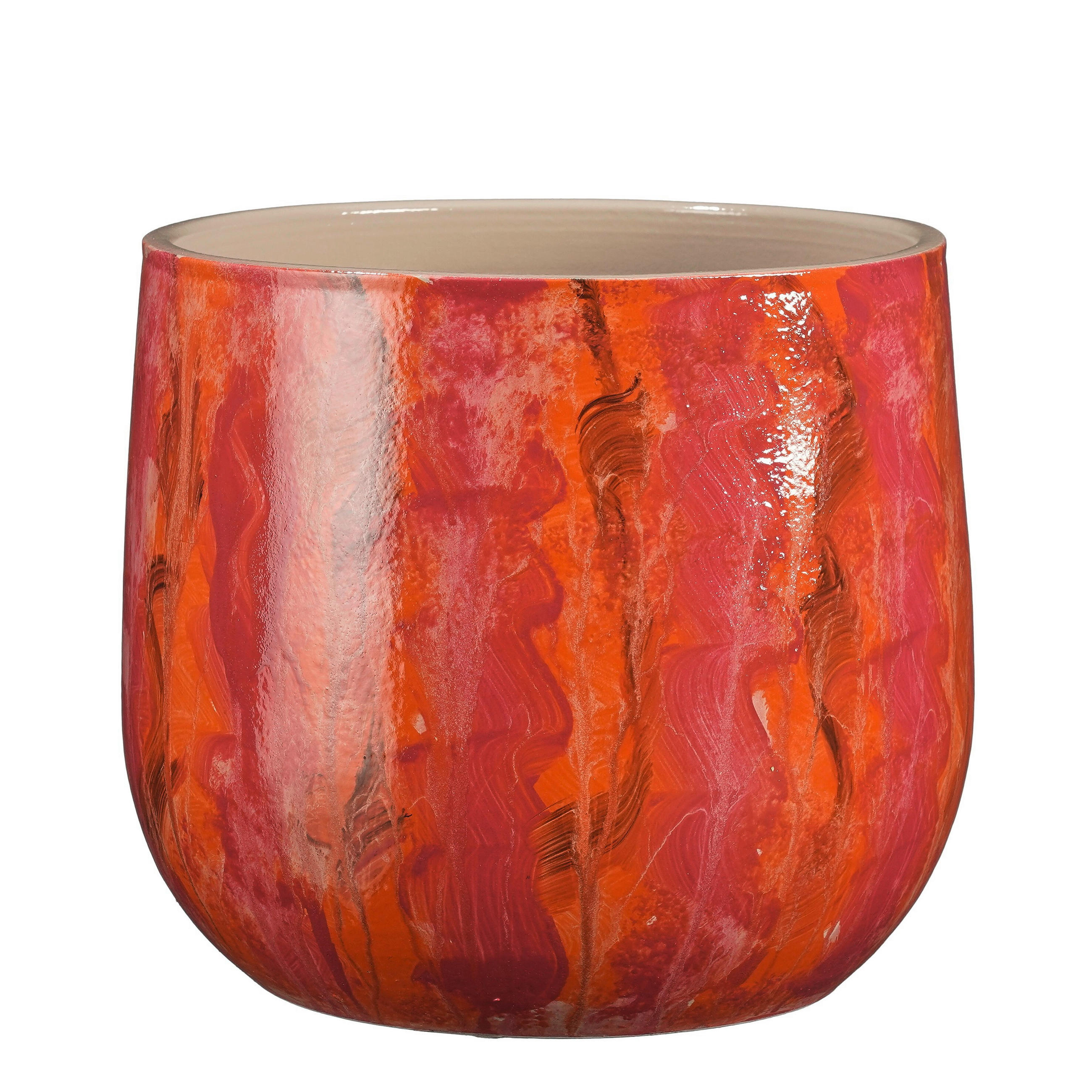 VIRÁGKASPÓ  - pink, Basics, kerámia (27/27/24cm)