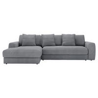 ECKSOFA Dunkelgrau Cord  - Dunkelgrau/Schwarz, MODERN, Kunststoff/Textil (182/302cm) - Carryhome