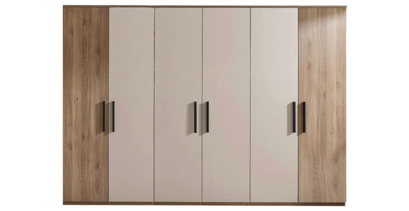 DREHTÜRENSCHRANK 300,5/227,7/60 cm 6-türig Eichefarben, Kaschmir - Kaschmir/Eichefarben, Design, Holzwerkstoff/Metall (300,5/227,7/60cm) - Xora