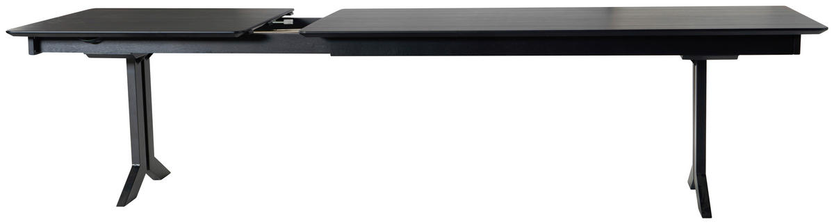 ESSTISCH in Metall, Kunststoff 200-300/100/76 cm  - Schwarz, Konventionell, Kunststoff/Metall (200-300/100/76cm) - Moderano