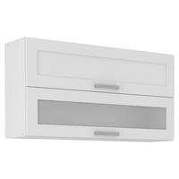 KÜCHENOBERSCHRANK 110/58/31 cm  in Weiß  - Silberfarben/Weiß, ROMANTIK / LANDHAUS, Glas/Holzwerkstoff (110/58/31cm) - MID.YOU