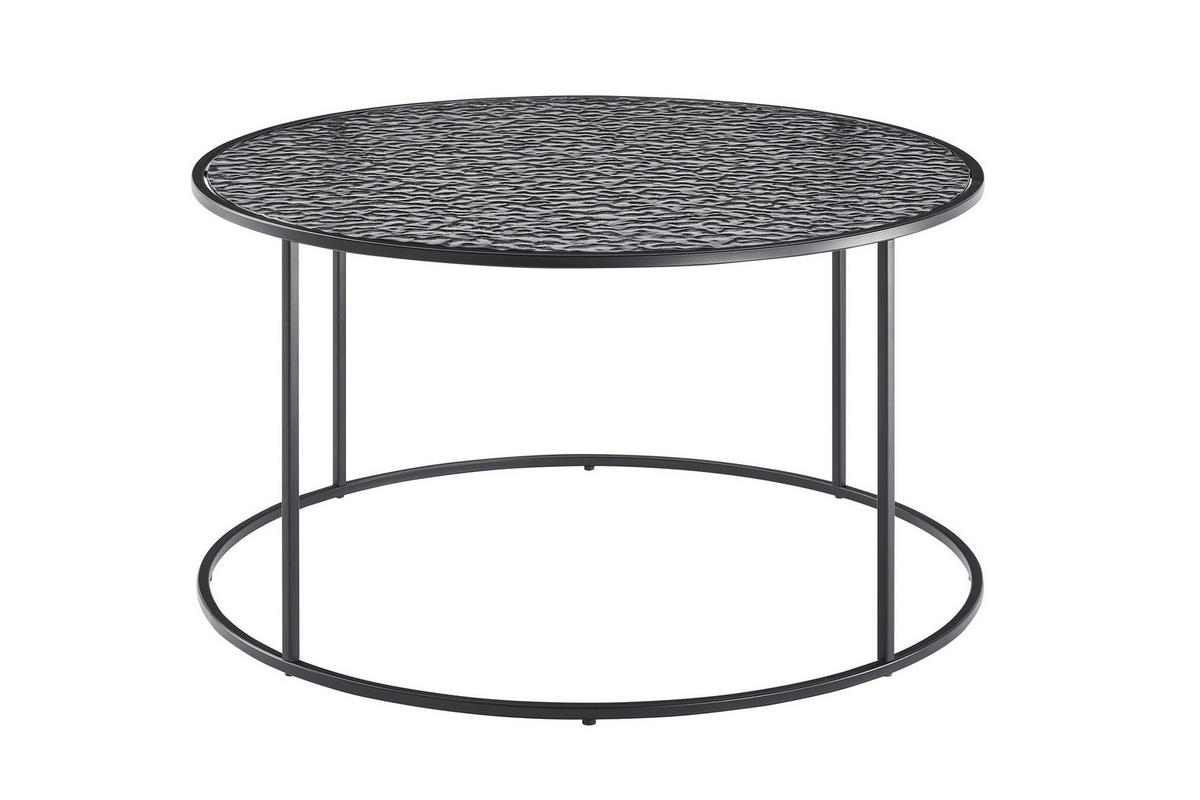 COUCHTISCH Rauchglas 80/80/45 cm rund Schwarz  - Schwarz, Design, Glas/Metall (80/80/45cm) - Livetastic