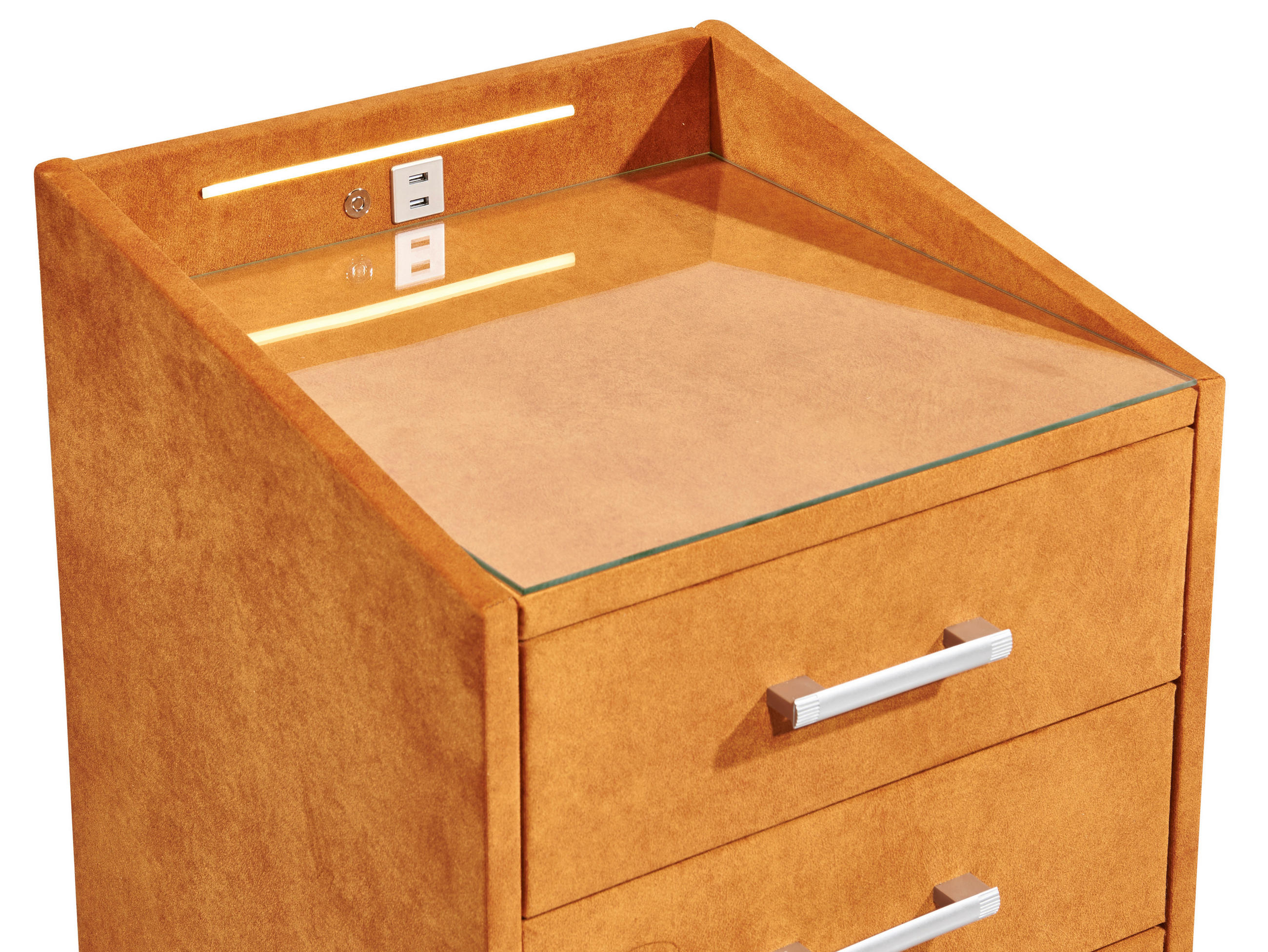 NACHTTISCH 47/61/46 cm  in Orange  - Silberfarben/Schwarz, Modern, Holzwerkstoff/Kunststoff (47/61/46cm) - MID.YOU