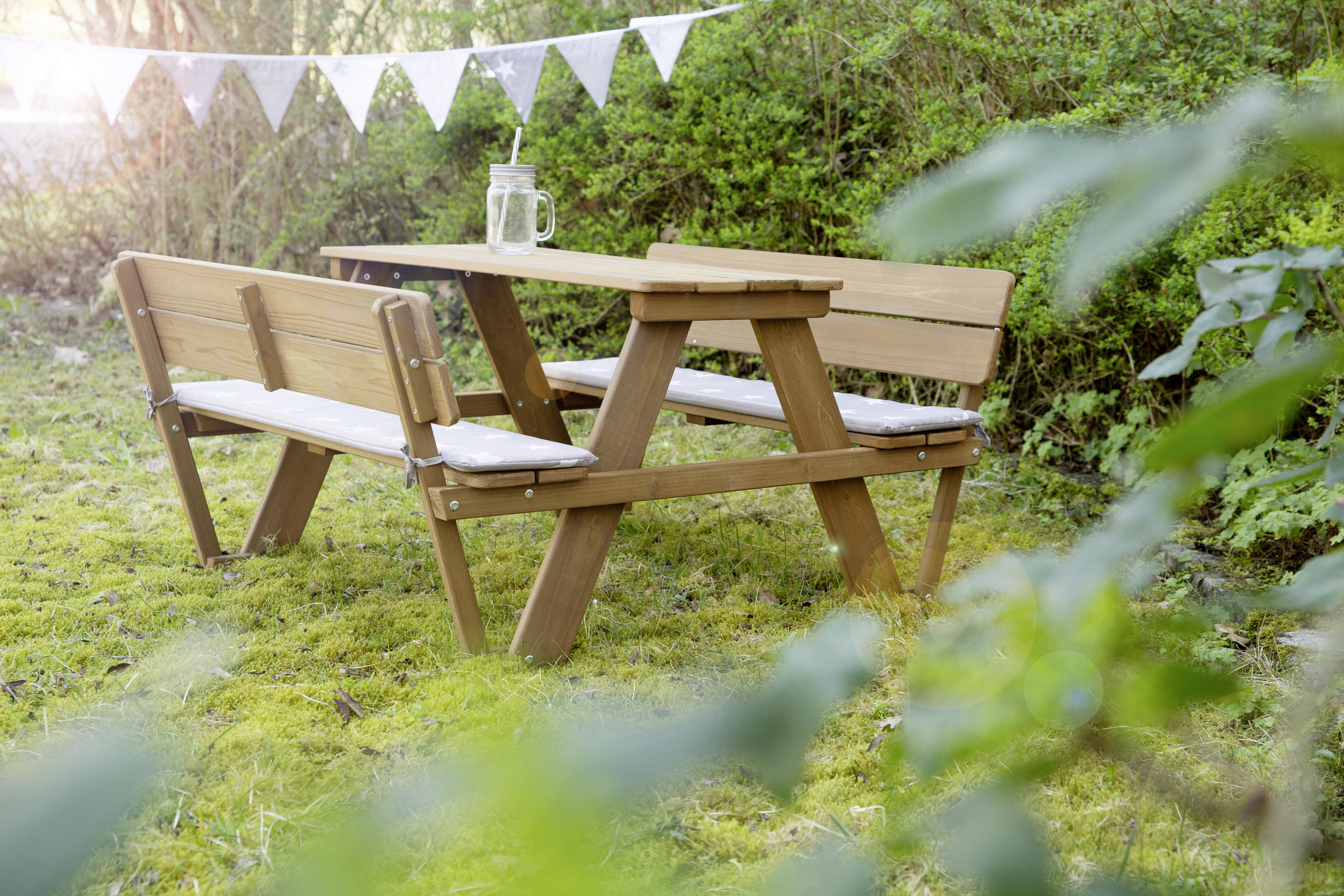 KINDERSITZGRUPPE roba Outdoor+ Teakfarben - Teakfarben, Basics, Holz (107/50,5/89cm) - Roba