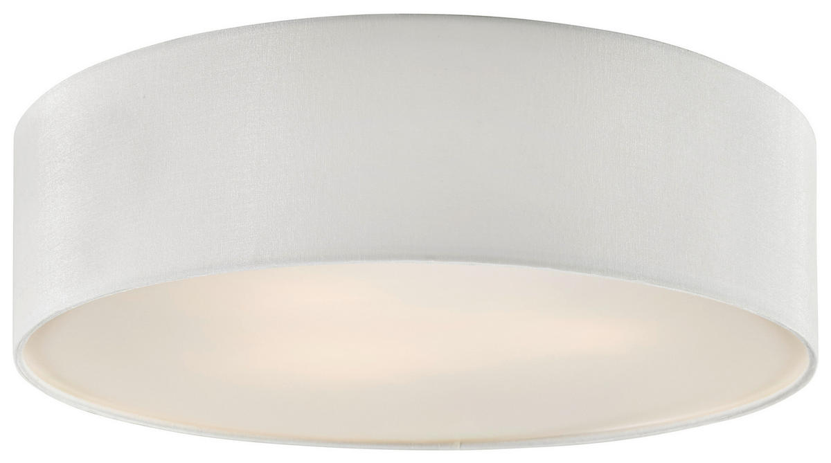 DECKENLEUCHTE  45/12 cm    - Weiss, Konventionell, Textil (45/12cm) - Fischer & Honsel