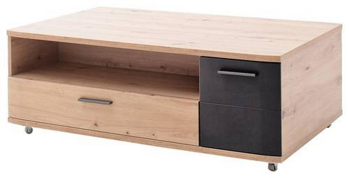 COUCHTISCH in Holzwerkstoff 115/70/42 cm  - Eichefarben/Anthrazit, Design, Holzwerkstoff/Metall (115/70/42cm) - Livetastic