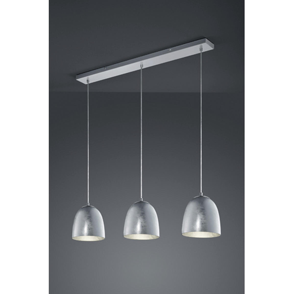 HÄNGLAMPA ONTARIO 80/130 cm  - silver/nickelfärgad, Basics, metall/glas (80/130cm) - Trio Leuchten