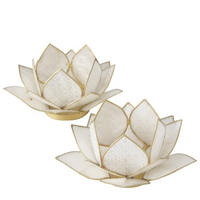 TEELICHTHALTER - Goldfarben/Weiß, Natur, Naturmaterialien (15/7,5cm)