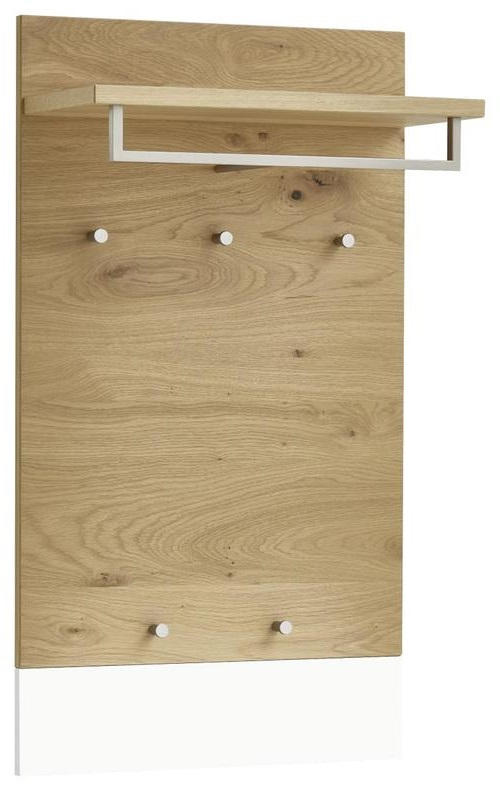 GARDEROBENPANEEL Eiche, Balkeneiche furniert Weiß, Eichefarben - Eichefarben/Weiß, Design, Holz (60/106/27cm)