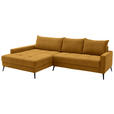 ECKSOFA  in Cord Currygelb  173/280 cm  - Currygelb/Schwarz, KONVENTIONELL, Textil/Metall (173/280cm) - Hom`in