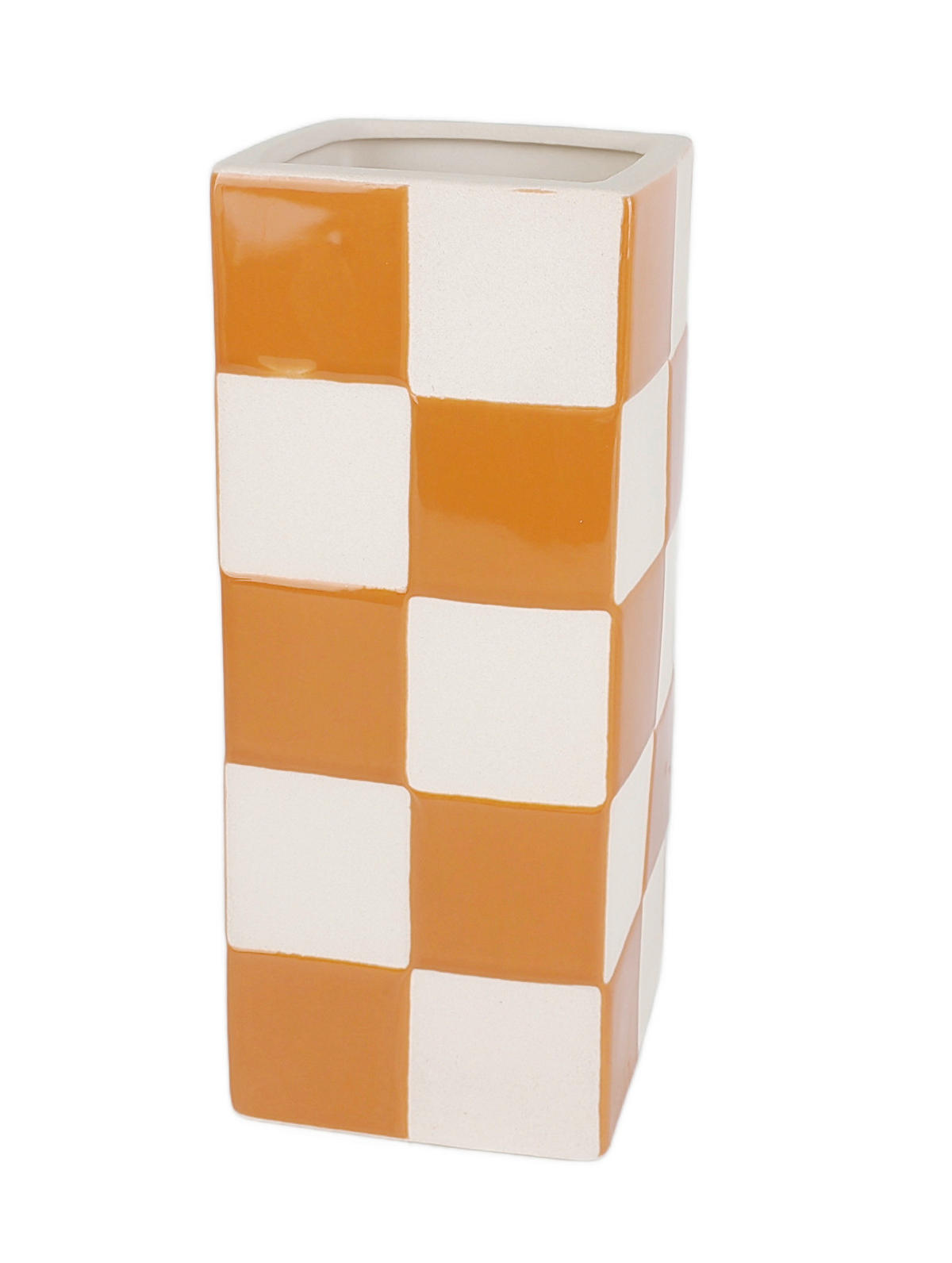 Vază 21.7 cm  - culoare natur/portocaliu, Design, ceramică (9/21,7/9cm) - Ambia Home