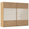 SCHWEBETÜRENSCHRANK 271/223/68 cm 2-türig Champagner, Eiche Artisan  - Champagner/Eichefarben, Design, Glas/Holzwerkstoff (271/223/68cm) - Xora