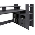 HOCHBETT 90/200 cm,  in Graphitfarben, Absturzsicherung, Leiter, Schreibtisch, Beleuchtung  - Graphitfarben, KONVENTIONELL, Holzwerkstoff (90/200cm) - Carryhome