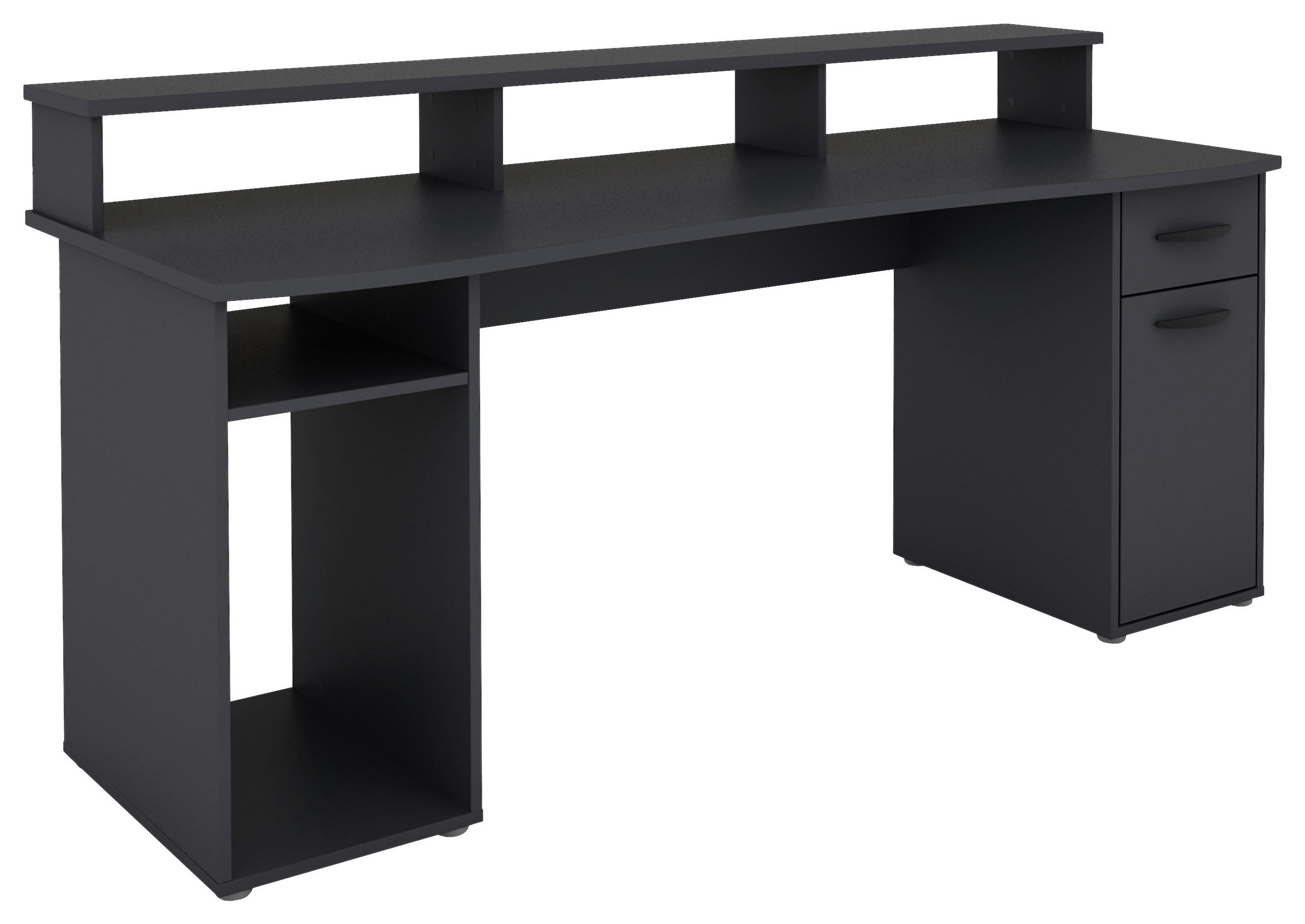 SCHREIBTISCH 180/65/93 cm  in Anthrazit  - Anthrazit/Schwarz, MODERN, Holzwerkstoff/Kunststoff (180/65/93cm) - MID.YOU