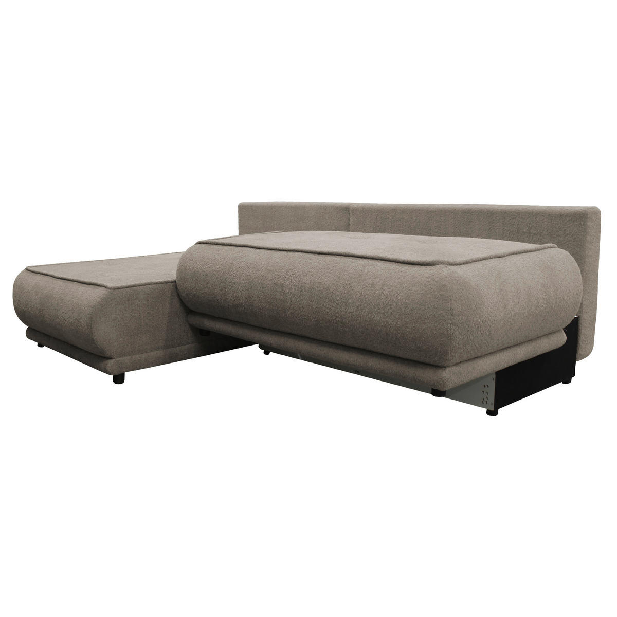 ECKSOFA PAROS Beige Bouclé  - Beige/Schwarz, Design, Kunststoff/Textil (179/277cm) - MID.YOU