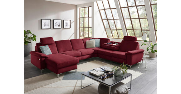 WOHNLANDSCHAFT in Chenille Rot - Rot/Alufarben, Design, Textil/Metall (170/333/265cm) - Dieter Knoll