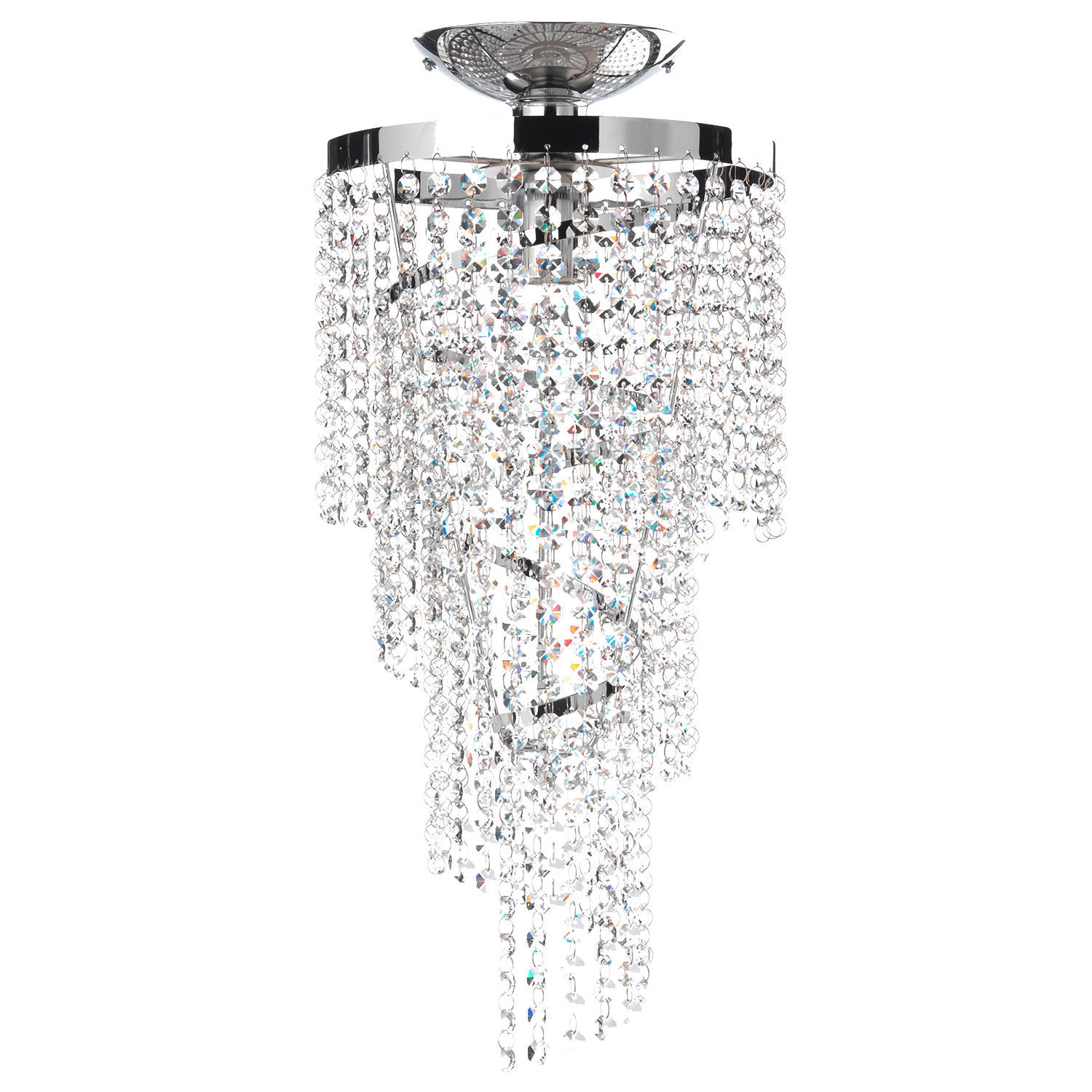 DECKENLEUCHTE    25/55/25 cm  - Chromfarben, Design, Glas/Metall (25/55/25cm)