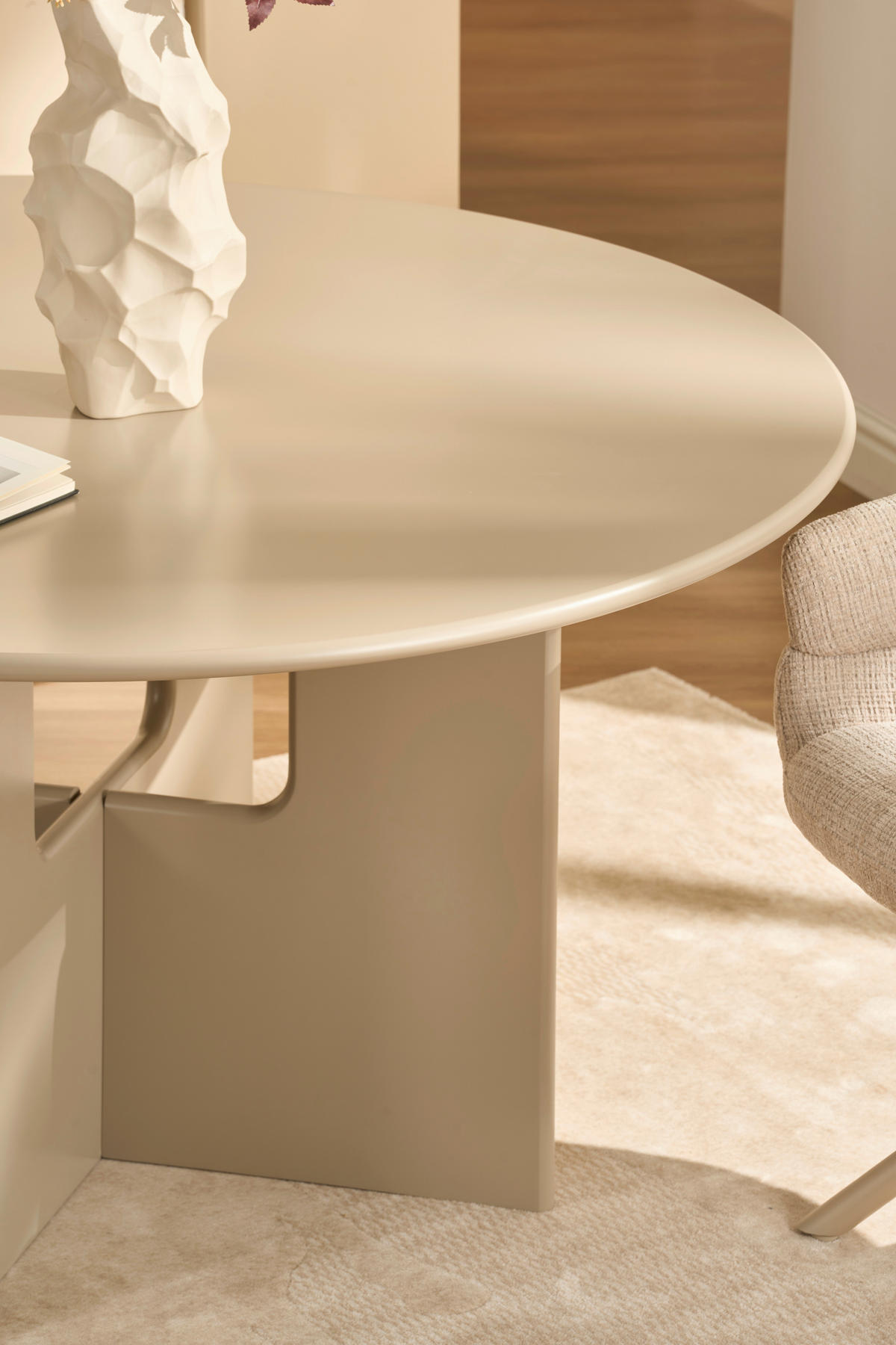 ESSTISCH 140/140/75 cm Nachbildung  Holzwerkstoff rund Greige  - Greige, MODERN, Holzwerkstoff (140/140/75cm) - Livetastic