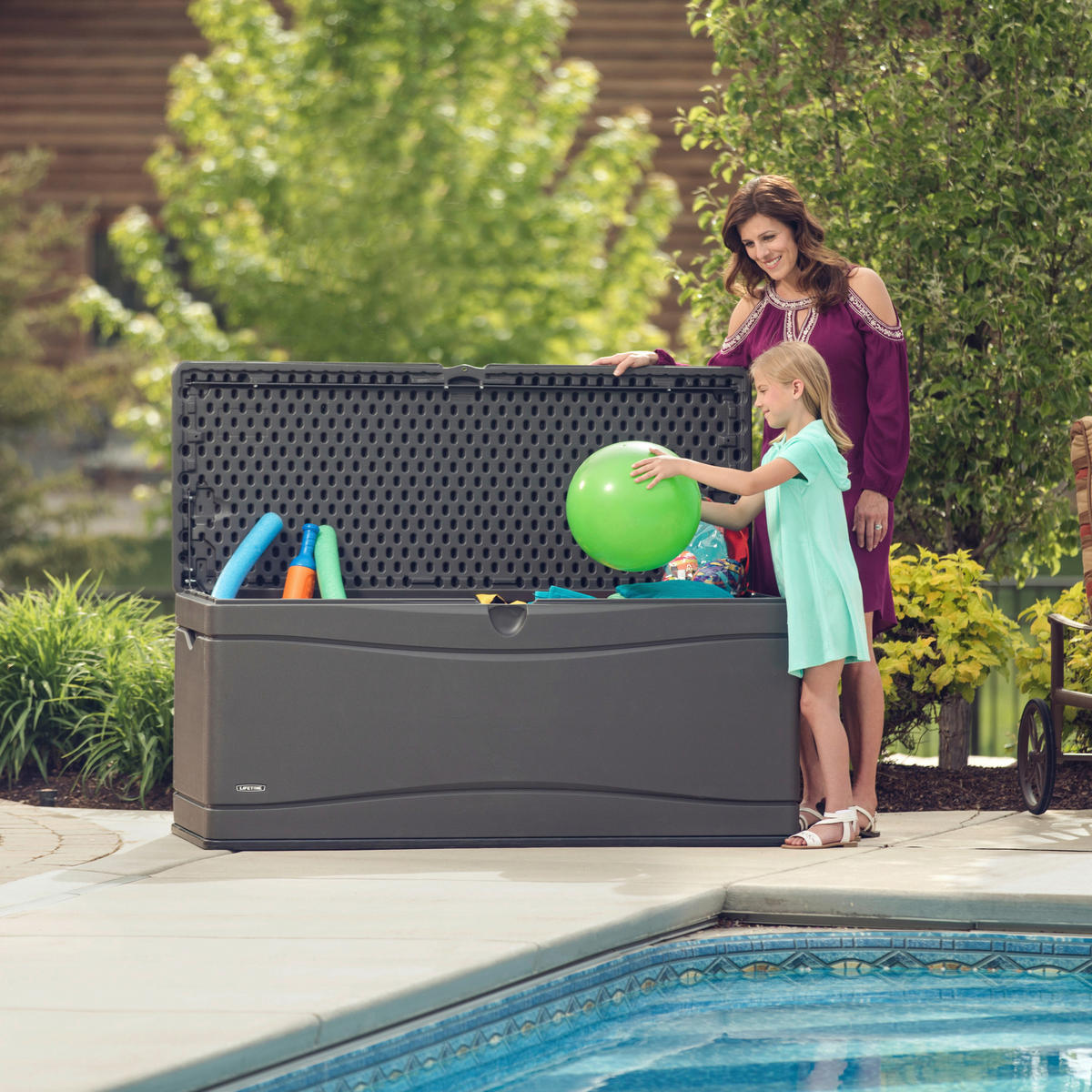 KISSENBOX 153/68/61 cm  - Anthrazit, Basics, Kunststoff (153/68/61cm) - Ambia Garden