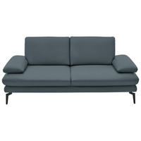 2,5-SITZER in Echtleder Grau  - Schwarz/Grau, Design, Leder/Metall (196/86/104cm) - Dieter Knoll