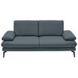 2,5-SITZER Arzona Echtleder Grau  - Schwarz/Grau, Design, Leder/Metall (196/86/104cm) - Dieter Knoll