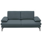 2,5-SITZER  in Echtleder Grau  - Schwarz/Grau, Design, Leder/Metall (196/86/104cm) - Dieter Knoll