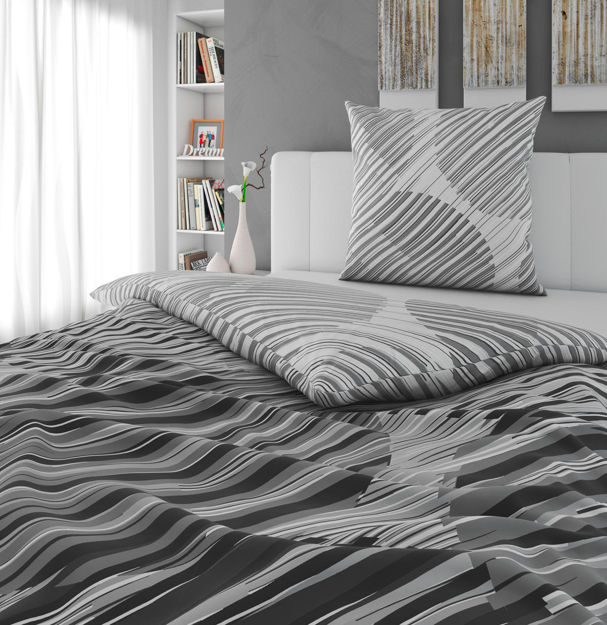 BETTWÄSCHE Renforcé 135/200 cm  - Grau, Textil (135/200cm) - Novel