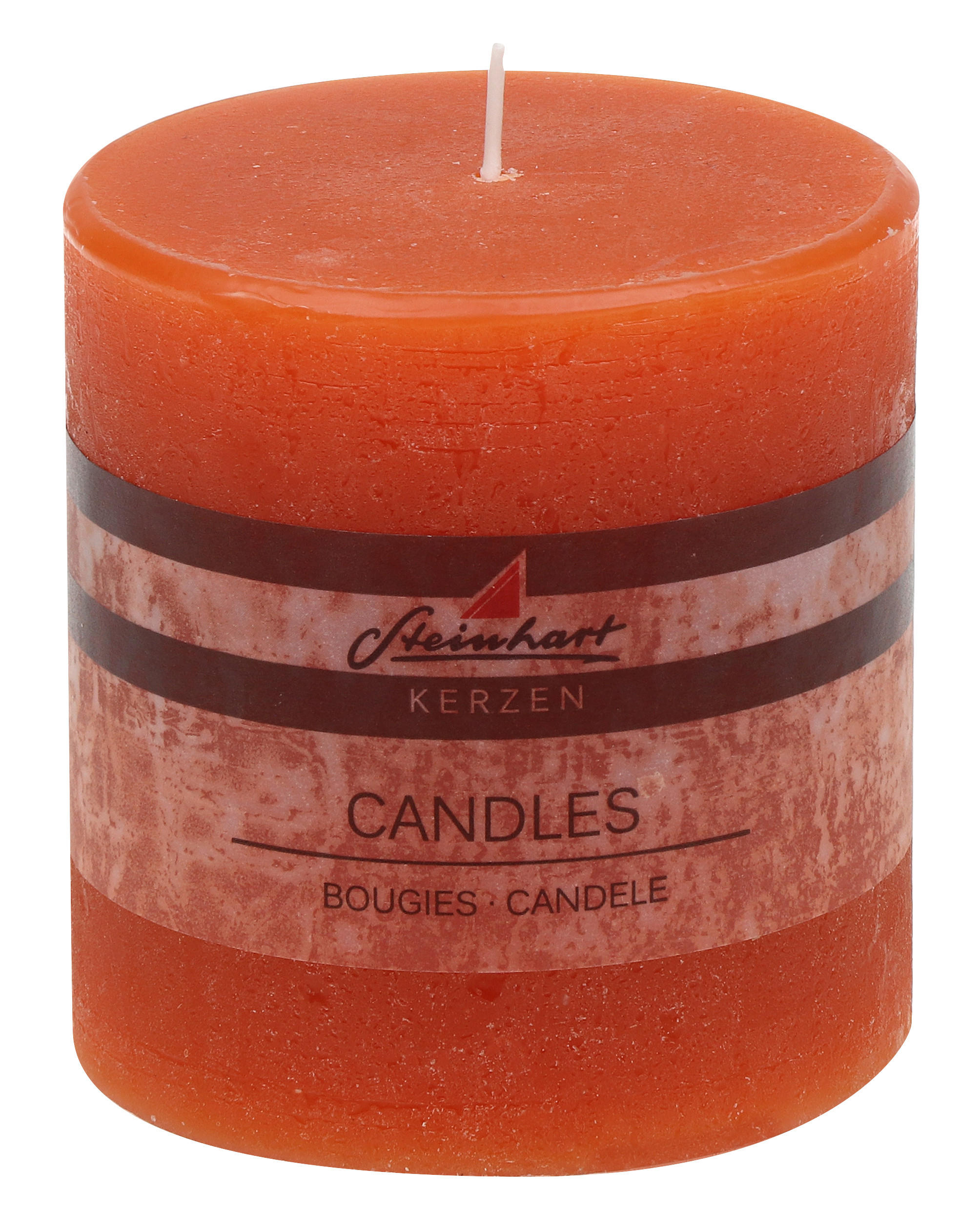 STUMPENKERZE  - Dunkelorange, Basics, Naturmaterialien (9,8/10,0cm)