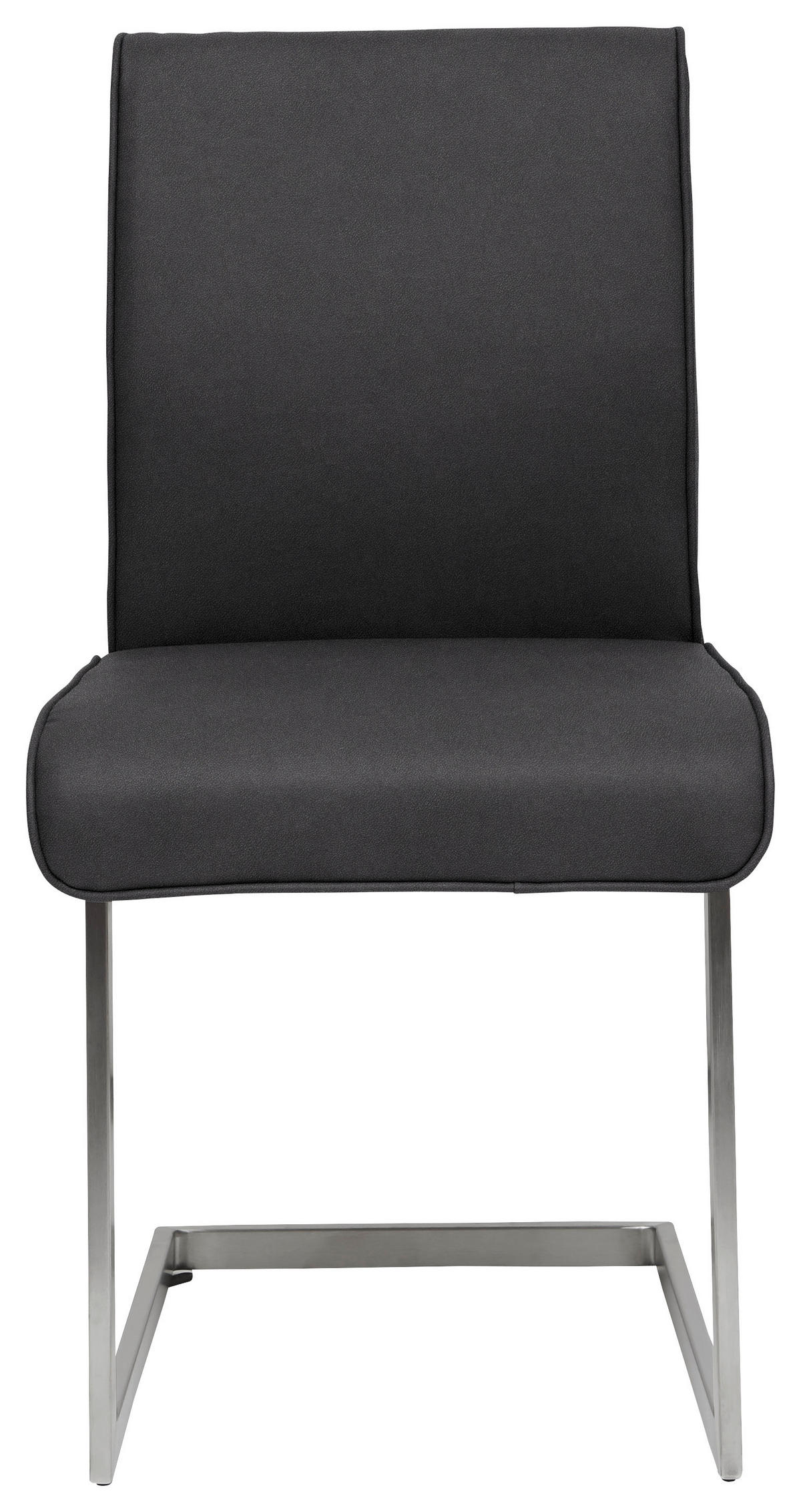 SCHWINGSTUHL  in Stahl Mikrofaser  - Edelstahlfarben/Schwarz, Design, Holzwerkstoff/Textil (48/91/60cm) - Dieter Knoll