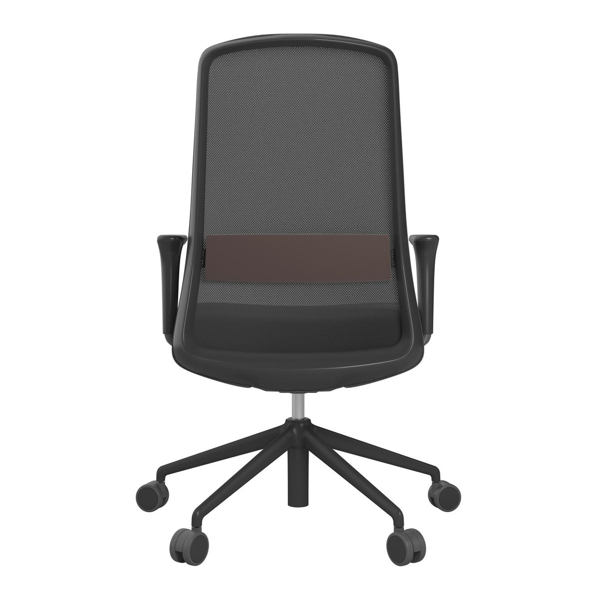 DREHSTUHL Lederlook Schwarz, Dunkelbraun  - Dunkelbraun/Schwarz, MODERN, Kunststoff/Textil (70/103-115/70cm)